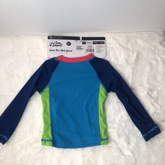Toddler Rash Guard Small 18-24month Swim Tee Sun Smart UPF 50 Quick Dry - Picture 2 of 5